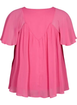 Zizzi Plain Top With Batwing Sleeves And V-neck -Chic Soldes M58831A 2219 Back