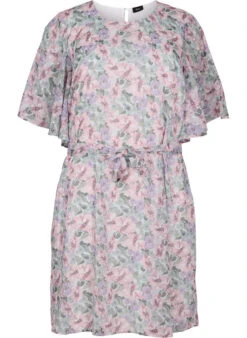 Zizzi Floral Dress With Tie Band -Chic Soldes M58834A 9999 Front