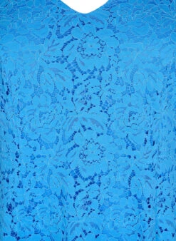 Zizzi Lace Dress With Puff Sleeves And V-neck -Chic Soldes M58837A 1782 Details1