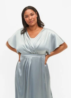 Zizzi Maxi Dress With Wrap And Short Sleeves -Chic Soldes M58840A 2159 ModelDetail2