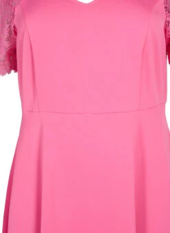 Zizzi Midi Dress With Short Lace Sleeves -Chic Soldes M58841A 2219 Details1