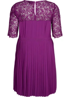 Zizzi Short Sleeve Dress With Lace Top -Chic Soldes M58842A 2249 Back