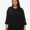Zizzi Blouse With Asymmetric Hem And 3/4 Sleeves -Chic Soldes M58876A 0199 ModelFront