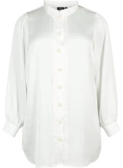 Zizzi Long Shirt With Pearl Buttons -Chic Soldes M58919B 1101 Front