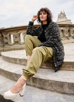 Zizzi Tapered Fit Pants With Elastic