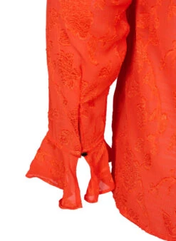 Zizzi Long-sleeved Shirt With Jacquard Look -Chic Soldes M58934A 0236 Details2