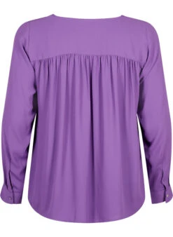 Zizzi Long Sleeve Blouse With Wrinkles On The Back -Chic Soldes M58950C 1035 Back