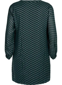 Zizzi Long-sleeved Dress With Foil Print -Chic Soldes M58954A 0906 Back