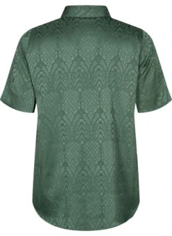 Zizzi Long Shirt With Textured Pattern -Chic Soldes M58959B 0293 Back