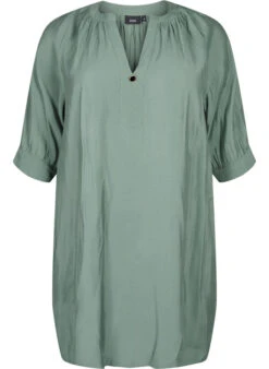 Zizzi Viscose Tunic With 3/4 Sleeves -Chic Soldes M58978A 0293 Front