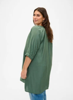 Zizzi Viscose Tunic With 3/4 Sleeves -Chic Soldes M58978A 0293 ModelBack