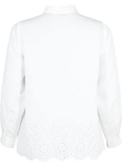 Zizzi Viscose Shirt With Broderie Anglaise -Chic Soldes M58985F 1101 Back