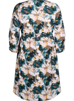 Zizzi Viscose Dress With Print And Loose Tie String -Chic Soldes M58986B 0293 Back