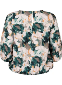 Zizzi Viscose Smock Blouse With Print -Chic Soldes M58986C 0293 Back