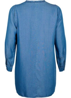 Zizzi Long Sleeve Tunic From TENCEL™ Lyocell -Chic Soldes M58988B 1050 Back