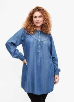 Zizzi Long Sleeve Tunic From TENCEL™ Lyocell