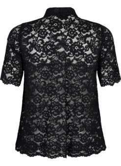 Zizzi Lace Shirt With Short Sleeves -Chic Soldes M58995B 0199 Back