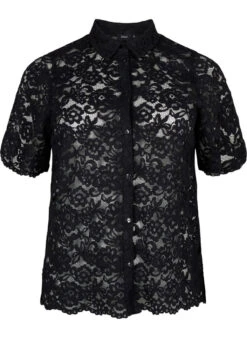 Zizzi Lace Shirt With Short Sleeves -Chic Soldes M58995B 0199 Front