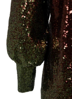 Zizzi Sequin Dress With Balloon Sleeves -Chic Soldes M59172A 0906 Details2