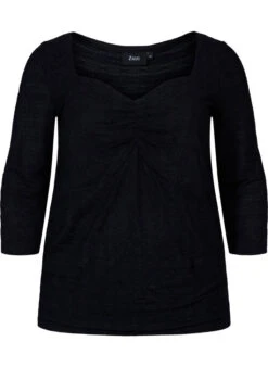 Zizzi Tight-fitting Blouse With Ruffled Detail -Chic Soldes M59207A 0199 Front