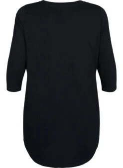 Zizzi Cotton T-shirt With 3/4 Sleeves -Chic Soldes M59516A 9990 Back