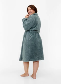 Zizzi Bathrobe With Tie Belt -Chic Soldes M59951C 0728 ModelBack