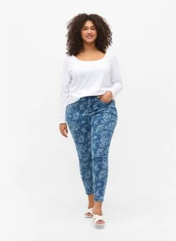 Zizzi Basic Cotton Blouse 2-pack -Chic Soldes M59963F 9994 ModelFullBody