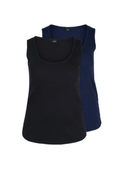 Zizzi 2-pack Basic Tank Top With Rib -Chic Soldes M59964B 9995 Front