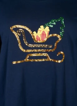Zizzi Christmas T-shirt With Sequins -Chic Soldes M59966B 1494 Details1