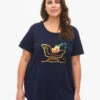 Zizzi Christmas T-shirt With Sequins -Chic Soldes M59966B 1494 ModelFront