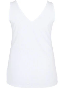 Zizzi Ribbed Basic Top With V-neckline -Chic Soldes M59975A 1101 Back