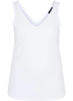 Zizzi Ribbed Basic Top With V-neckline -Chic Soldes M59975A 1101 Front