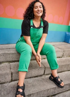 Zizzi Short-sleeved Cotton Top In Rib