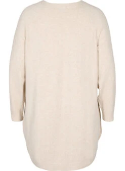 Zizzi Melange Knit Dress With Buttons -Chic Soldes M61007H 1112 Back