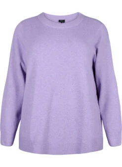 Zizzi Long-sleeved Pullover With Round Neck -Chic Soldes M61007J 2240 Front
