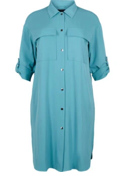 Zizzi Long Dress Jacket With Button Closure -Chic Soldes M61024D 2322 Front