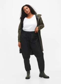 Zizzi Rain Pants With Elastic And Drawstring