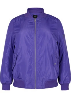 Zizzi Bomber Jacket With Zip -Chic Soldes M61067A 2290 Front