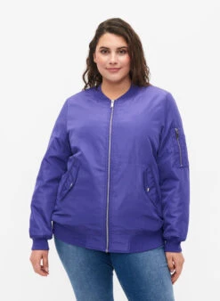 Zizzi Bomber Jacket With Zip