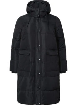 Zizzi Long Puffer Jacket With Pockets And Hood -Chic Soldes M61083B 0199 Front