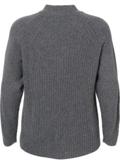 Zizzi Turtleneck Sweater With Ribbed Texture -Chic Soldes M61087I 1801 Back