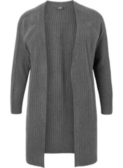 Zizzi Long Rib-knit Cardigan -Chic Soldes M61087K 1801 Front