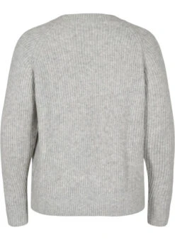 Zizzi Melange Pullover With Pearl Buttons -Chic Soldes M61087L 1810 Back