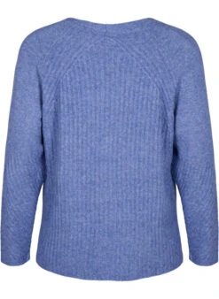 Zizzi Knit Sweater With Slit -Chic Soldes M61087N 0383 Back