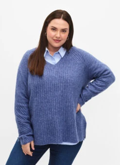 Zizzi Knit Sweater With Slit