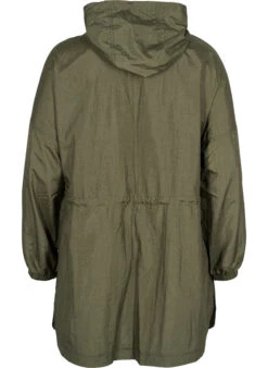 Zizzi Long Anorak With Hood And Pocket -Chic Soldes M61133A 0802 Back