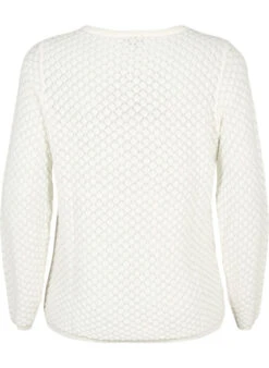 Zizzi Structure-patterned Pullover In Organic Cotton -Chic Soldes M61151B 1106 Back