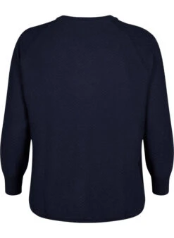 Zizzi Pullover In Organic Cotton With Texture Pattern -Chic Soldes M61151F 1494 Back