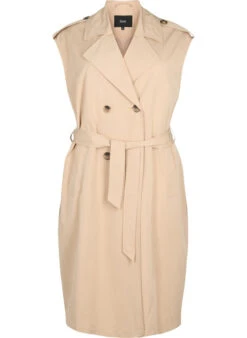 Zizzi Long Waistcoat With Belt -Chic Soldes M61173A 0711 Front