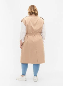 Zizzi Long Waistcoat With Belt -Chic Soldes M61173A 0711 ModelBack